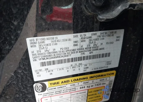 2024 Ford Expedition Limited Max from USA, damaged, VIN 1FMJK2A89REA26977